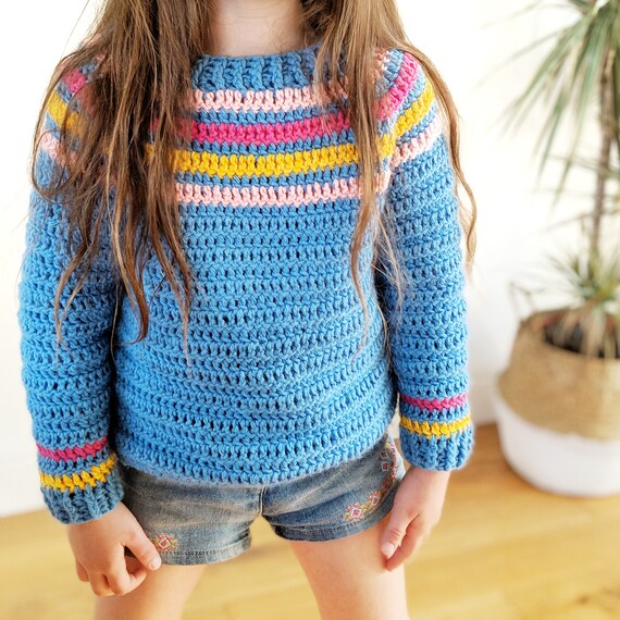 Kids Cloud Nine Jumper Crochet Pattern by Iron Lamb Digital