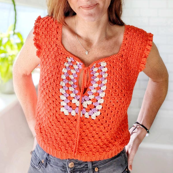 Folk Blouse - Digital PDF crochet pattern