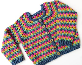 Baby Granny Go Round Cardigan - Digital PDF crochet pattern