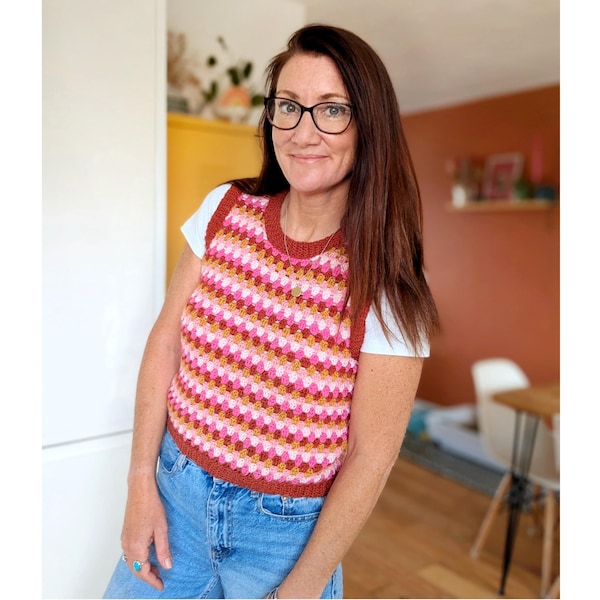 Granny Stripe Tank top  - Digital PDF crochet pattern