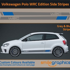 VW Polo WRC Edition Stripe Kit Stickers decals Grey Blue - Other colours available