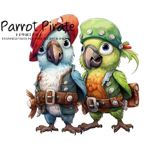 Parrot Pirate Clipart | Funny Bird PNG