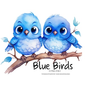 Clipart PNG di uccelli blu