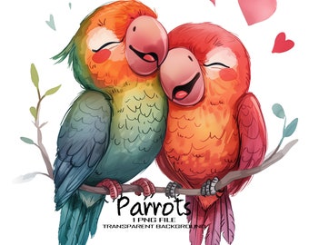 Cute Parrot Clipart with Transparent Background