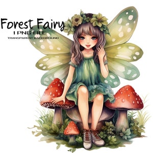 Bosque de hadas y hongos PNG Clipart