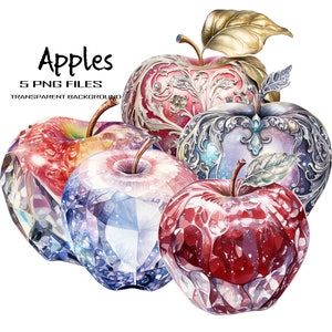 Ensemble de 5 images PNG enchantée pour la récolte des pommes d'automne