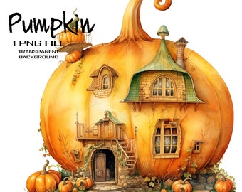 Watercolor Pumpkin Clipart Transparent Background