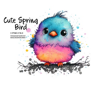 Spring Bird Print - Birds Print File with High-Quality Birds PNG Images and Adorable Birds Clipart to Add a Pop of Color to Your Home Decor.