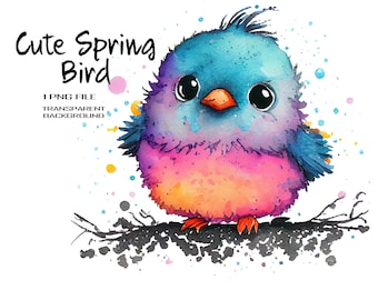 Spring Bird Print - Birds Print File with High-Quality Birds PNG Images and Adorable Birds Clipart to Add a Pop of Color to Your Home Decor.