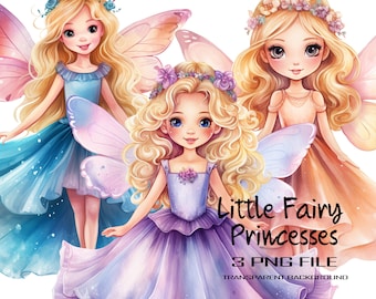 Fairy Princess PNG Clipart Set of 3 Images