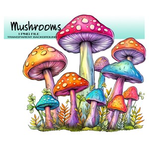 Whimsical Watercolor Mushroom PNG Clipart
