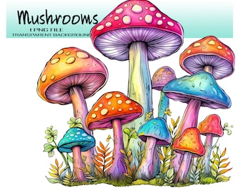 Whimsical Watercolor Mushroom PNG Clipart