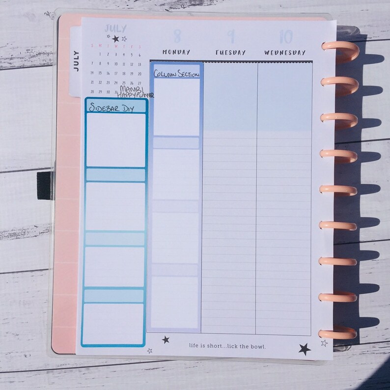 Sidebar Planner Stickers for Erin Condren MAMBI Happy Etsy