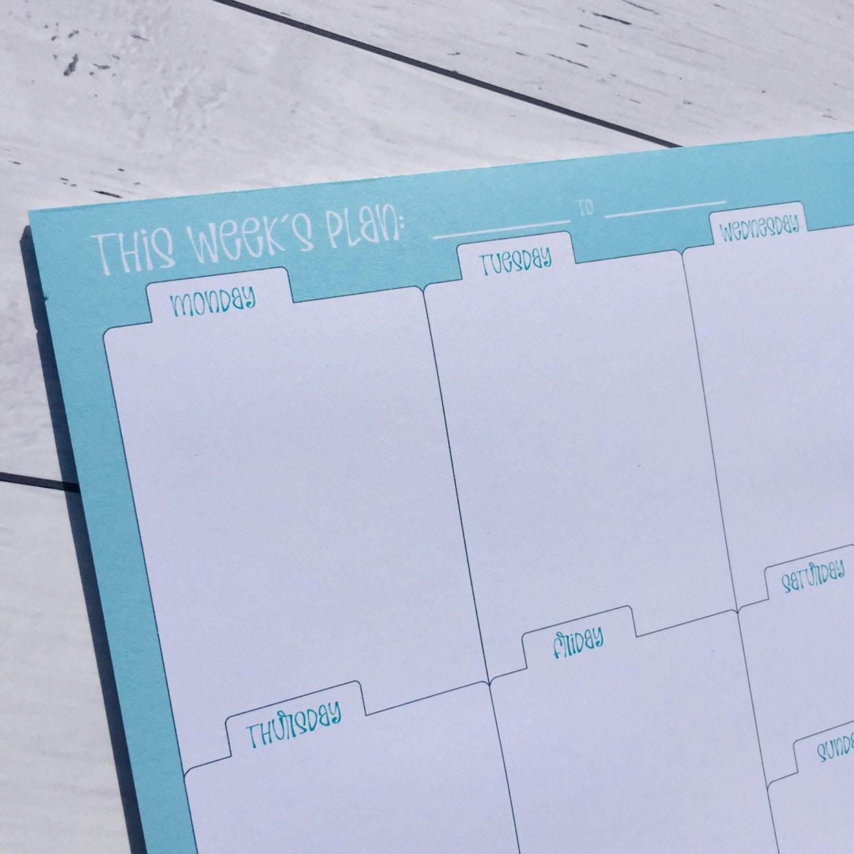 Tear Off Pad Weekly Planner A5 Planner Fridge Planner Blue Etsy
