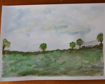 Original watercolour landscape