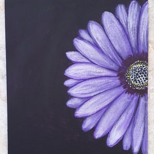 Purple flower on canvas board