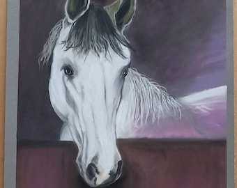 Horse pastel drawing on pastelmat paper 9.5 inch x 12 inch