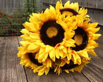 small artificial sunflowers