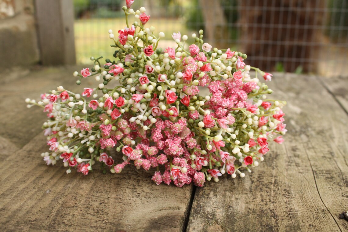 6 x Artificial Gypsophila Sprays 28cm choice of Blue Ivory Etsy