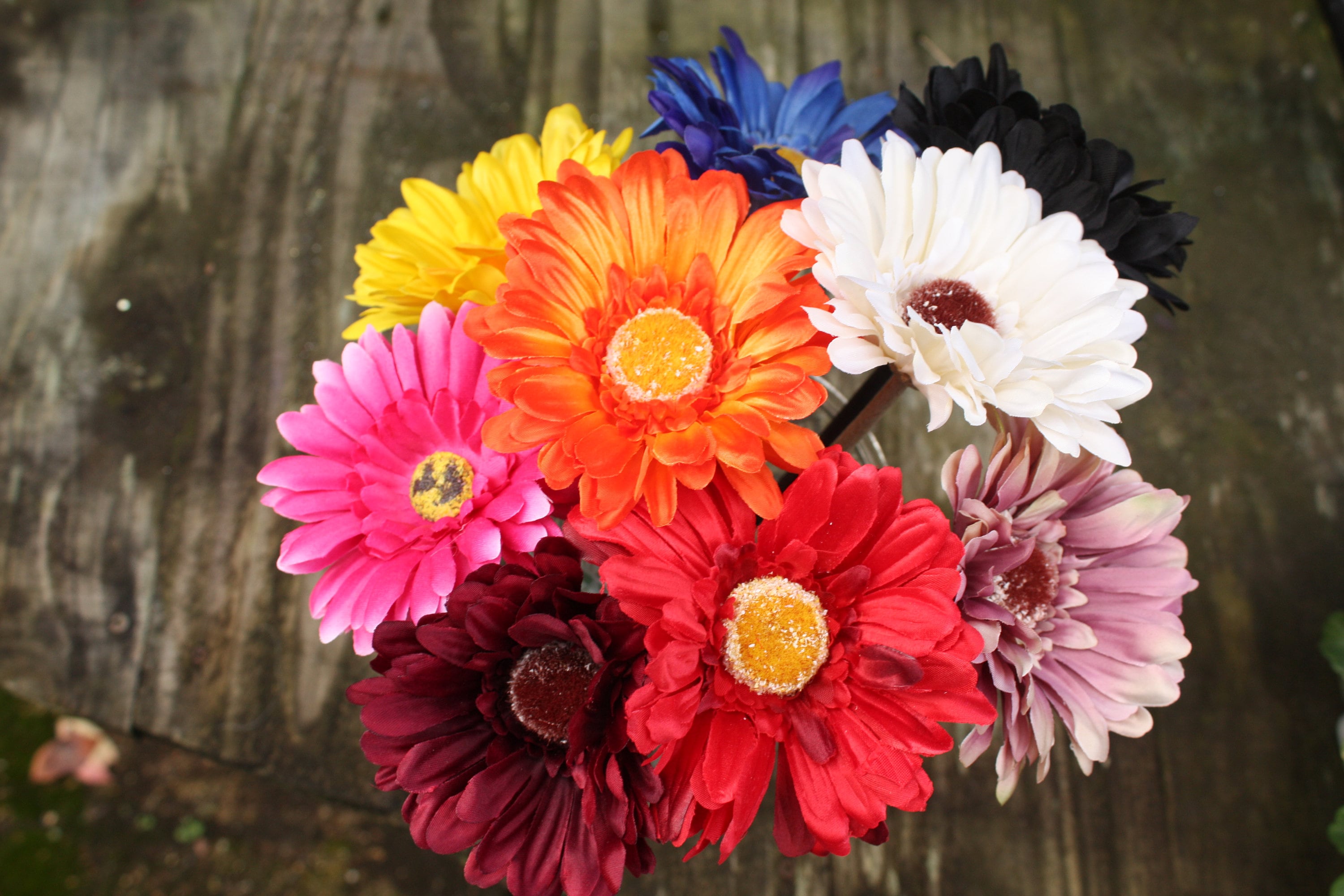 3 x Silk Gerbera Flowers 10cm heads choice of Yellow Orange Etsy