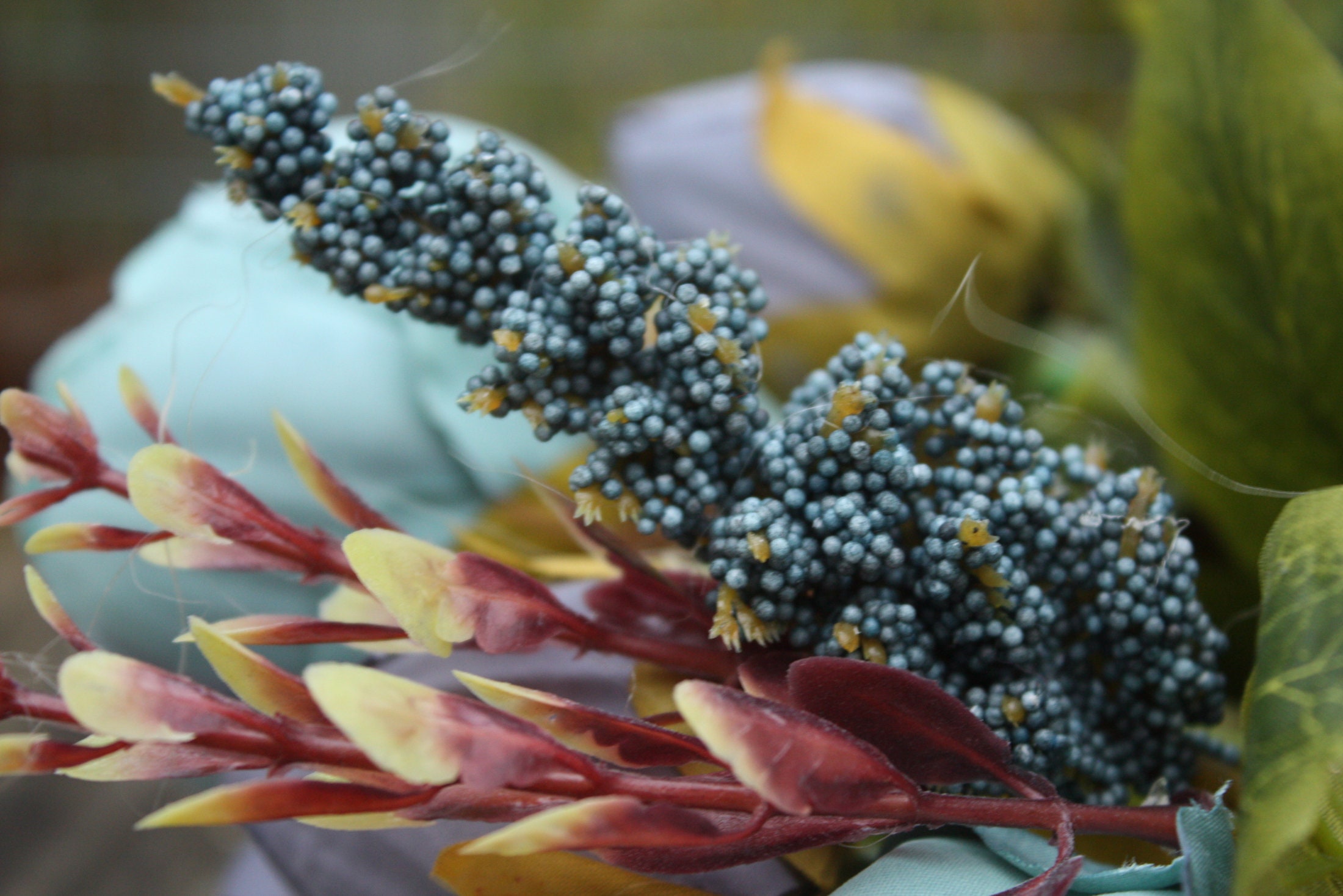 Dusky Teal Turquoise and Dark Blue Silk Peony Flowers and Etsy