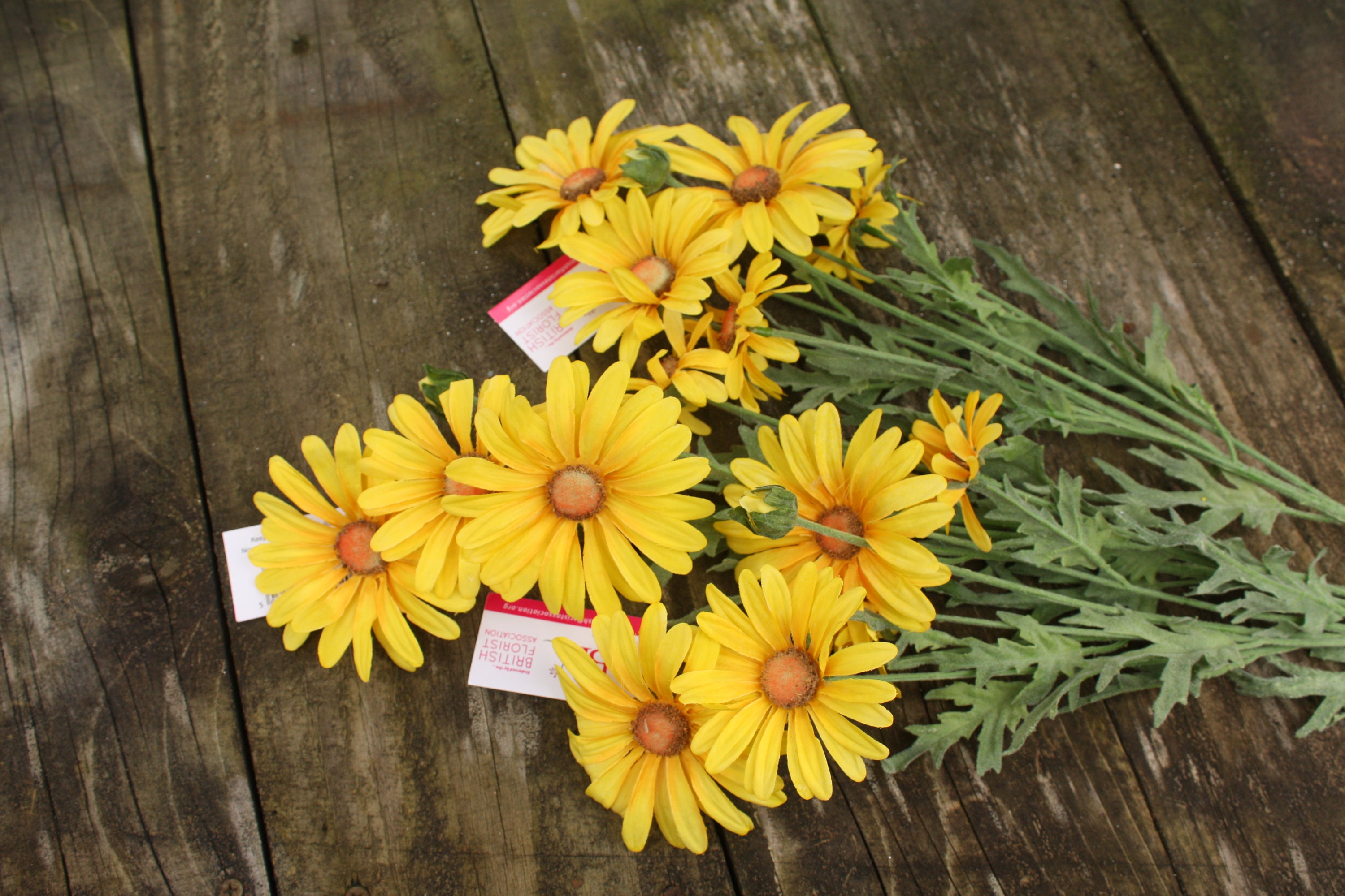 3 x White or Yellow Silk Daisy Flower Sprays 64cm overall Etsy