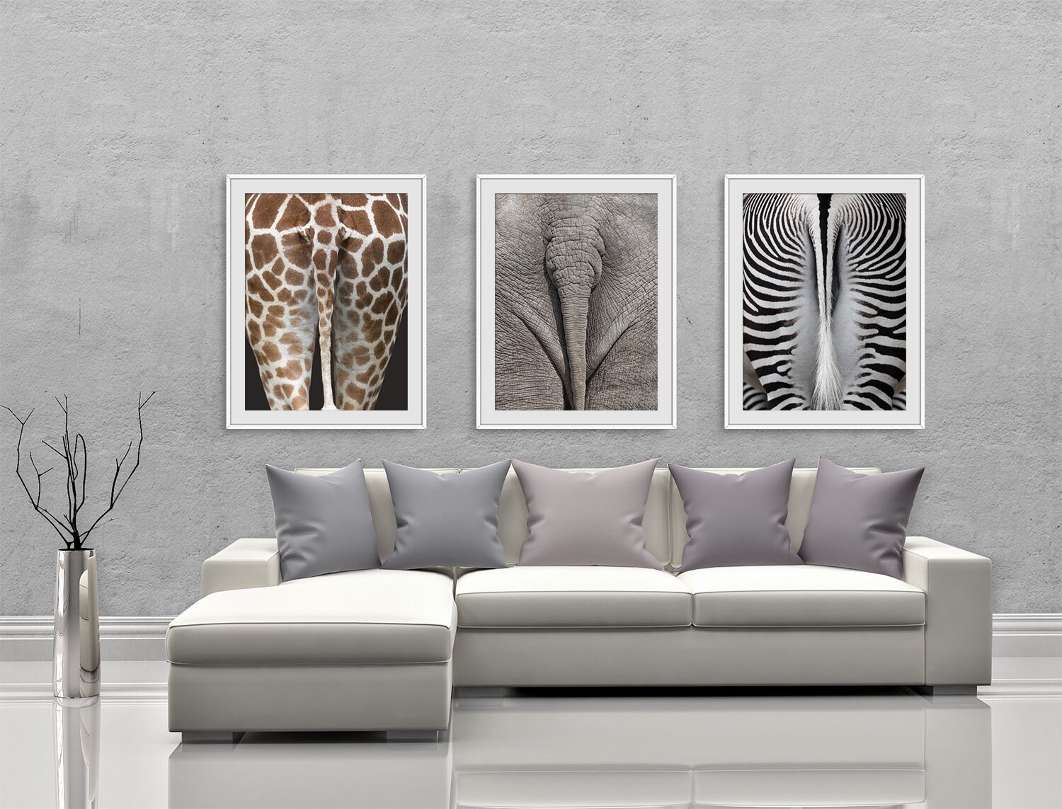 Estampados de de cebra arte de la pared de la cola de cebra | Etsy