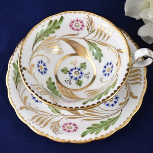 Royal Chelsea Pattern 228A Cornflower Tea Cup and Saucer