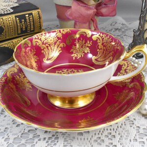 tasse à thé et soucoupe vintage Double Warrant Paragon