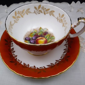 Orchard Fruit Set Aynsley Tea Cup and Saucer