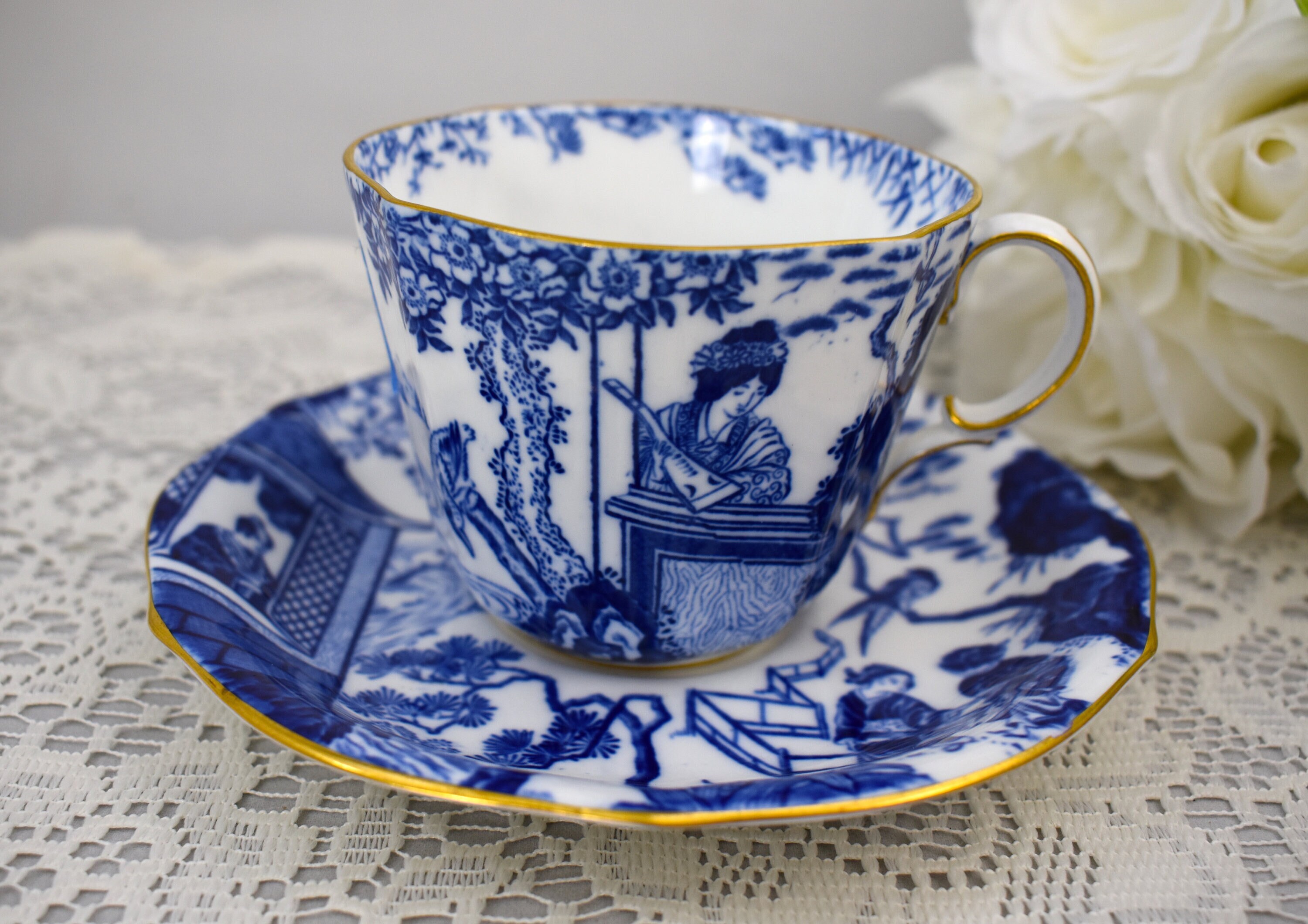 Flat Tea Cup Large 1927 Mikado Royal Crown Derby