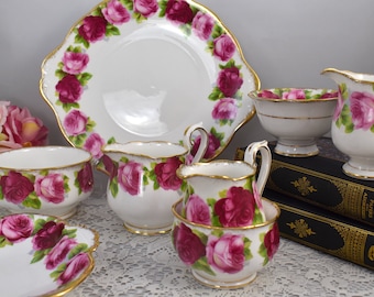 Vintage Royal Albert Old English Rose Assorted Creamers and Sugars