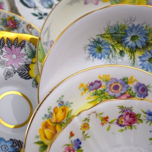 Saucers - Vintage Mismatched Bone China Saucers