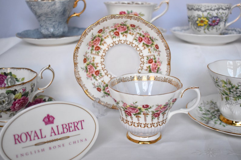Royal Albert Tea Cups Choice Lavender Grn Park