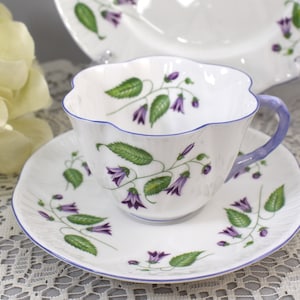 Vintage Shelley Campanula Tea Trio