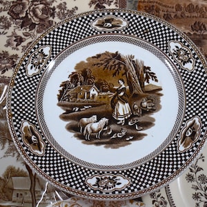 Brown Transfer Large Plates - Mixed Dates and Patterns