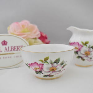 Creamer and Sugar Set Vintage Royal Albert Wild Roses