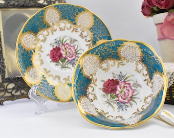 Vintage Paragon Tea Cup and Saucer - Pink Carnations