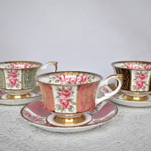 Vintage Paragon Ancestral Rose Tea Cup and Saucer - Color Choice