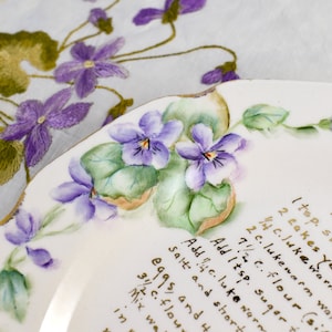 Vintage Hand Painted Recipe Plate - Refrigerator Roll Recipe