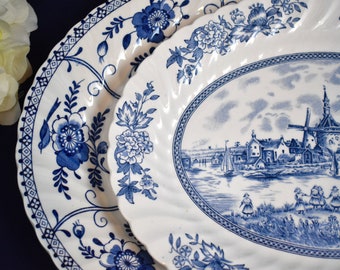 Vintage Johnson Brothers Blue Rose Chintz China Place Setting