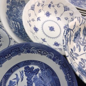 Bowls - Blue & White Vintage China Soup Cereal Salad