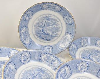 Ridgways Oriental Coupe Soup Bowls - Antique