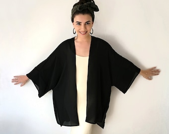 Black Kimono Etsy