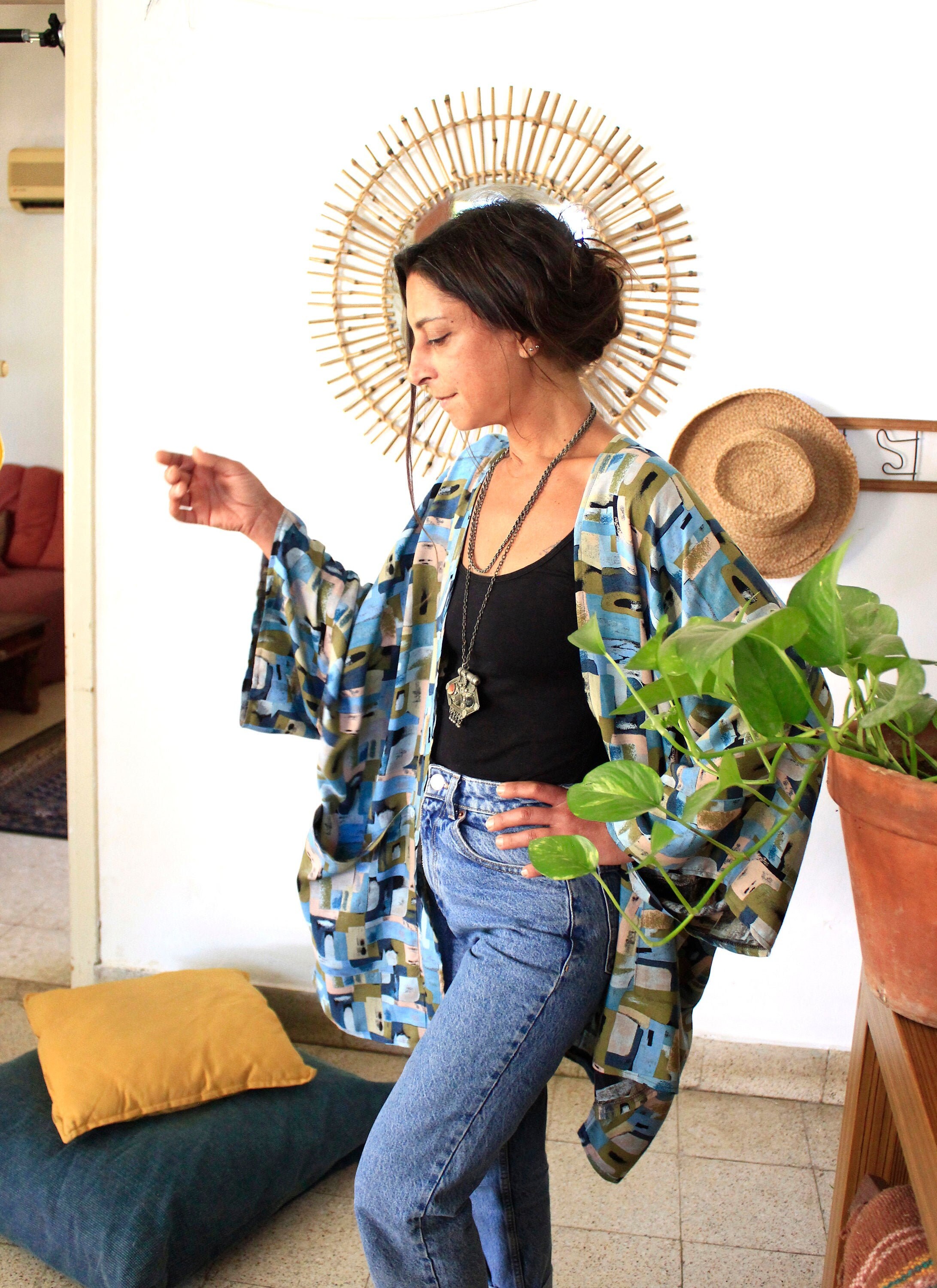 Cotton kimono best sale jacket
