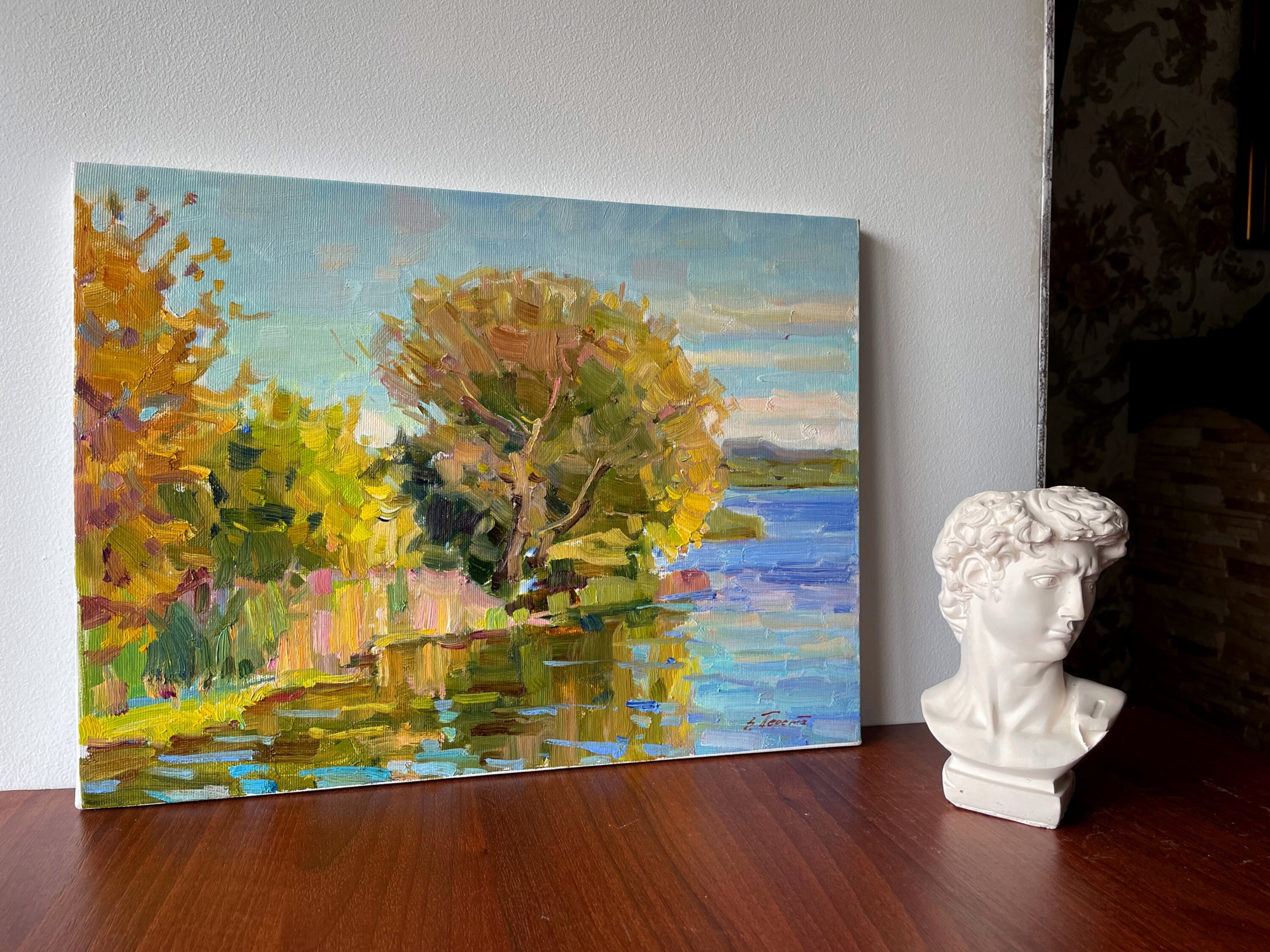 秋の森画モネ絵画は、印象派が風景を描く秋の風景を公園油で描く