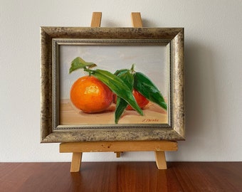 Original painting, Kitchen painting, Fruit painting, Tangerine painting, Citrus painting, Tangerine lemons