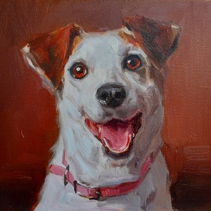 Portrait de chien personnalisé, Portrait animalier, Peinture animalière, Art à l'huile original, Mémorial de chien