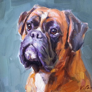 Dog Portrait Oil Painting, Custom Pet Portrait, Dog Memorial, Pet Memorial Painting
