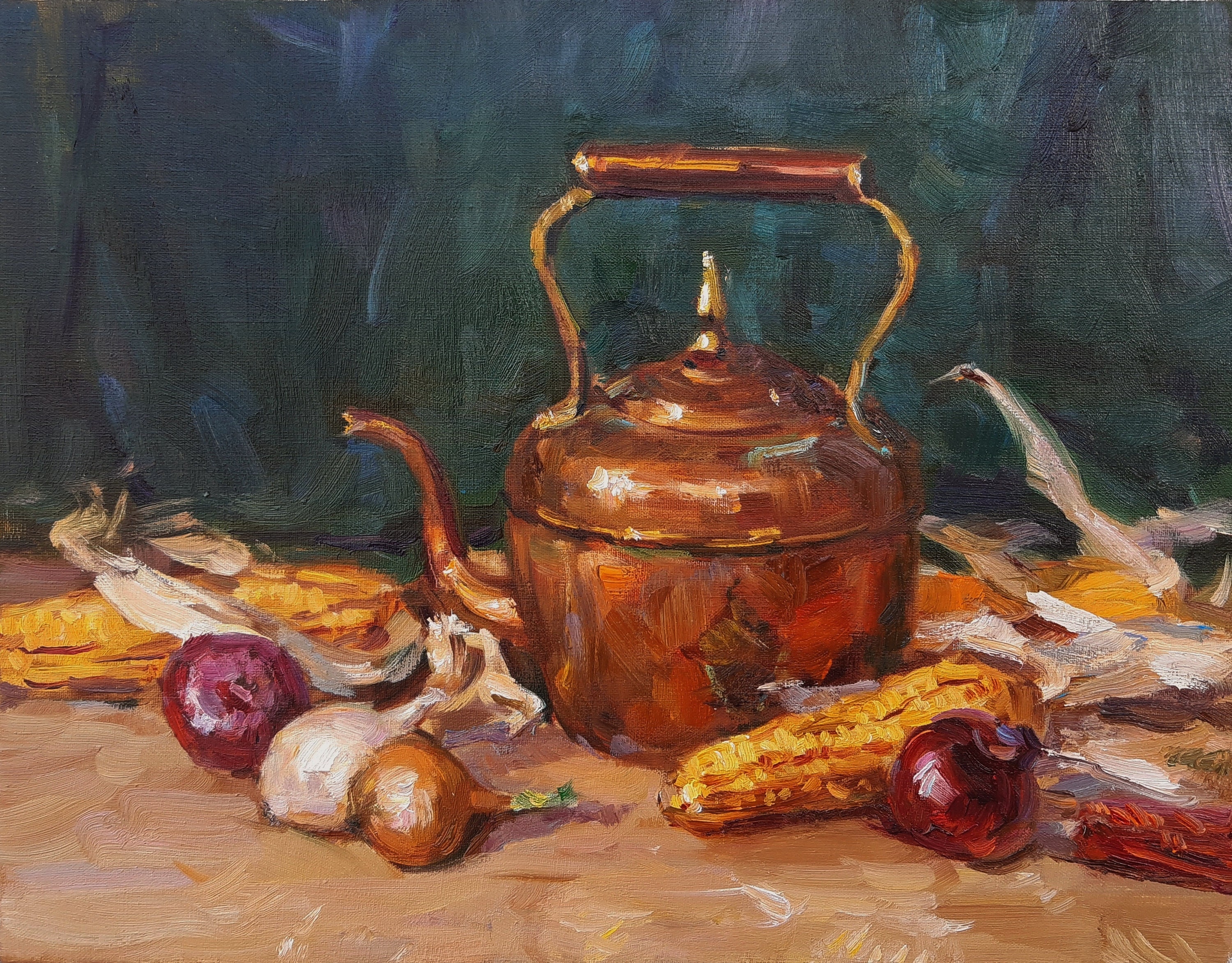 Still life with antiques still life kettle still life with Etsy